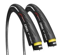 Fincci Reflective 700 x 25c Road Tyres- Pair Slick Foldable 700c Tires 25-622 with 1mm Nylon Puncture Proof 60 TPI - for Folding, Race, Hybrid, Carrera, Road and Touring Bicycles