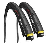 Fincci Road Bike 700x23c Tyres - Turbo Trainer Foldable Slick 700c Tyres with 1mm Nylon Puncture Proof 60 TPI, Training Tyre 23-622 for Race, Gravel, Carrera and Touring Bicycles - Wheelset 28 inch