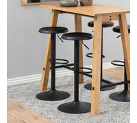 Finch Barstool - Set of 2 - Black - Swivel - Gas Lift - Round