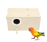 Finch Nest Box - 29 x 15 x 15 cm Wooden Nesting Box for Indoor and Outdoor Comfortable and Safe Resting Habitat | Perfect for Cockatiels, Lovebirds, Parrots, Small Oi