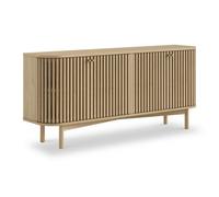 Finch Oak Slatted 4 Door Large Sideboard By Roseland Furniture