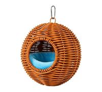 Finches Breeding Nest - 17cm Diameter (1 Pack) Iron Wire Parakeet House, Bite Resistant Small Bird Bed With Mat | Zoo Aviaries Living Rooms Bedrooms Studies Homes Offices Bird Cage Resting