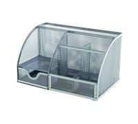 FINCHLEY Q-Connect Curved Desktop Organiser Silver KF17302 + FREE REFILL PEN