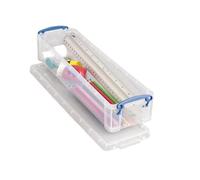 Finchley Really Useful Storage Box Plastic Lightweight Robust Stackable 1.5 Litre Clear Ref 1.5C+ free refill pen (1)