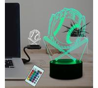 Fincoly Baseball 3D Illusion Gift Night Light with Remote Touch Control Dimmable LED 16 Colors Changing Bedside Lamp for Xmas Holiday Birthday