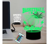 Fincoly Basketball Gift Night Light Basketball is My Girlfriend Desk Decor Lamp 16 Colors Changing Remote Control 3D Illusion Light for Kids Boys Mens