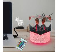 Fincoly LED Night Light for Kid Handmade Resin Volcano Decor Lamp 16 Color Change Touch Remote Control USB Charge Base 4 Mode Dimming Illusion Atmosphere Lamp for Bedroom Boy Girls