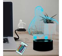 Fincoly Penguins 3D Illusion Night Light Penguins Gift Lamp for Kids 16 Colors Changing Polar Animal Decoration Lamp with Remote Control Smart Touch Control Tabletop Ornament for Boy Girl Child