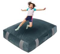 FINCOME Crash Pad 4'x3' Crash Pads for Kids Sensory with Foam Blocks Gray Sensory Pad with Washable Cover Sensory Crash Pad for Climbing Gymnastics Sensory Tool For Schools, Sensory Therapy 48”x 36”
