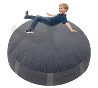 FINCOME Round Crash Pad 4FT/5FT Kid Sensory Pads with Epe Foam Gray Circle Crash Mat with Soft/Washable Cover Sensory Tool for Climbing Wall Playroom School Sensory Therapy