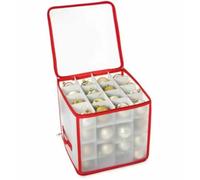 FIND A SPARE Christmas Ornament Storage Box with 64 Compartments Durable Bauble Organizer with Adjustable Dividers & Carry Handles Protects Holiday Decorations from Dust & Damage