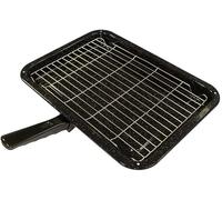 Find A Spare Complete Grill Pan Assembly & Detachable Handle 380 x 280mm | Durable Oven Cooker Grill Pan Compatible withBeko Bosch Hotpoint Ariston Candy AEG Belling Creda Bauknecht Blomberg DeLonghi