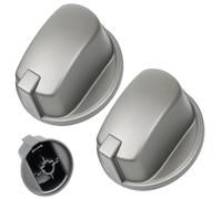 FIND A SPARE Control Knob Button Switch for Indesit Cooker Oven (Silver/INOX) (Pack of 2)