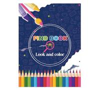 Find and Paint Book, Cartoon Colouring Book - Cartoon Character Colour Activity Book | Thick Compact Look and Find Activities with Attractive Scenarios for the Use of Beach Holidays for the