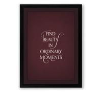 Find Beauty in Ordinary Moments Minimalist Framed Wall Art Print A1 (84.1×59.4cm) Black, Wall Decor for Living Room, Bedroom, Office & Home, Ready to Hang, Art Gift