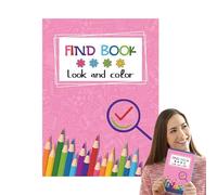 Find Book Look And Color,Cartoon Character Coloring Activity Book | Thick Color Observation Game For Boys And Girls At Home Beach Or