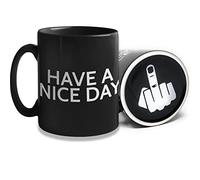 Find Funny Gift Ideas Funny Coffee Mug by | Unique Novelty Coffee Mugs for Men | Funny Coffee Mugs for Women | Have A Nice Day Middle Finger Coffee Mug | Great Coffee Gift