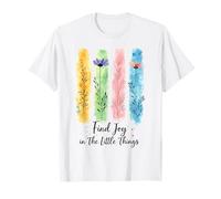Find Joy in The Little Things Cute Floral Spring Affirmation T-Shirt