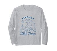 Find Joy in the Little Things Vintage Feline Lover Funny Cat Long Sleeve T-Shirt