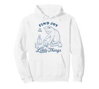 Find Joy in the Little Things Vintage Feline Lover Funny Cat Pullover Hoodie