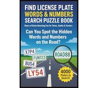 Find License Plate Word & Number Search Puzzle Book For Teens, Adults & Seniors: Brain Games Easy To Read | 100 Puzzles, 4000 Number and Letter Plate ... More | Gift For Christmas, Holiday & Birthday