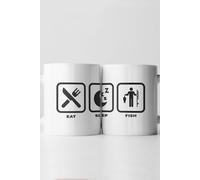 Find Me A Gift Eat, Sleep, Icon Mugs (1 Mug Fish) Find Me A Gift Multicolor
