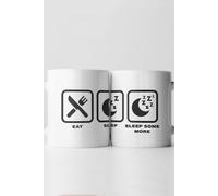Find Me A Gift Eat, Sleep, Icon Mugs (1 Mug Sleep Some More) Find Me A Gift Multicolor