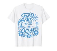 Find Me By The Ocean Vintage Tropical Wave Sunset Aloha T-Shirt