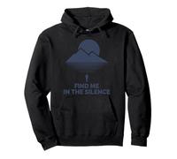 Find Me In The Silence Minimalist Mountain Design Pullover Hoodie