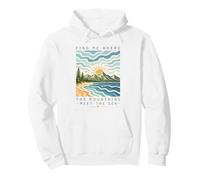 Find Me Where Mountains Meet The Sea Summer Sandy Beach Pullover Hoodie