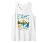 Find Me Where Mountains Meet The Sea Summer Sandy Beach Tank Top