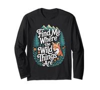 Find Me Where The Adventure Begins Fox Forest Mountain Trip Long Sleeve T-Shirt