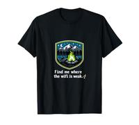 Find Me Where The WiFi is Weak Camping Badge Art T-Shirt