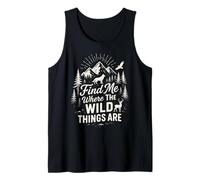 Find Me Where The Wild Things are Mountain Wolf Deer Nature Tank Top