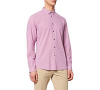 find. Men's Oliver Gingham Slim Fit|#2 Checkered Button Front Long Sleeve Casual Shirt, Pink (Hot Pink), X-Large