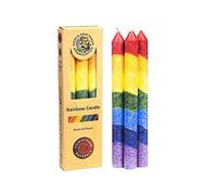 Find Something Different Rainbow Taper Stearin Candles Unscented Pack of 3, Bamboo, Multicolour, 23.5 x 7 x 2.5 cm