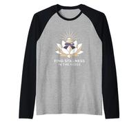 Find Stillness in The Noise Hatha Yoga Practitioner Raglan Baseball Tee