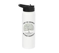Find The Answers Within Yourself Good Karma Tree Stainless Steel Insulated Water Bottle