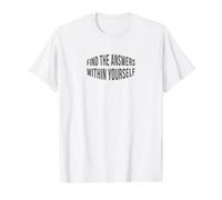Find The Answers Within Yourself Positive Quote Value Graphic T-Shirt, Men, White, S