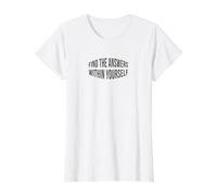 Find The Answers Within Yourself Positive Quote Value Graphic T-Shirt, Women, White, M