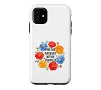 Find the Answers Within Yourself Quote Watercolour Poppies Case for iPhone 11