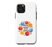 Find the Answers Within Yourself Quote Watercolour Poppies Case for iPhone 11 Pro