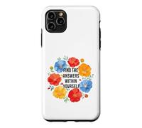 Find the Answers Within Yourself Quote Watercolour Poppies Case for iPhone 11 Pro Max