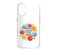 Find the Answers Within Yourself Quote Watercolour Poppies Case for iPhone 17