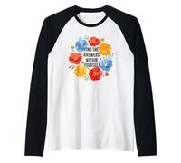 Find the Answers Within Yourself Quote Watercolour Poppies Raglan Baseball Tee