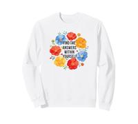 Find the Answers Within Yourself Quote Watercolour Poppies Sweatshirt