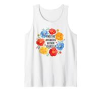 Find the Answers Within Yourself Quote Watercolour Poppies Tank Top