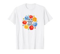 Find the Answers Within Yourself Quote Watercolour Poppies Value Graphic T-Shirt, Men, White, S