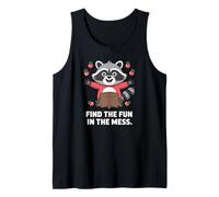 Find the fun Raccoon in Red Sweater with Tomatoes Tank Top