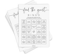 Find The Guest Bingo, Bridal Shower Game, Baby Shower Game, Wedding Shower Bingo Game Set, 50 Unique Cards, Minimalist